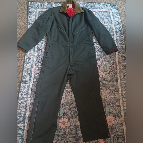 Vintage Zero Zone By Walls Insulated Coveralls Mens XL Corduroy Collar Hunting - Picture 1 of 15
